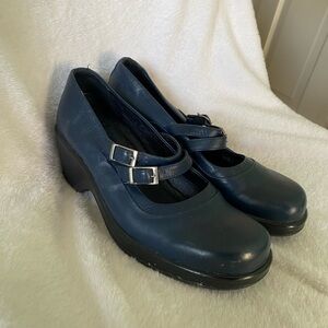 Dansko Navy Babette Mary Jane Clogs Supportive All-Day Comfort Work Shoes 39
